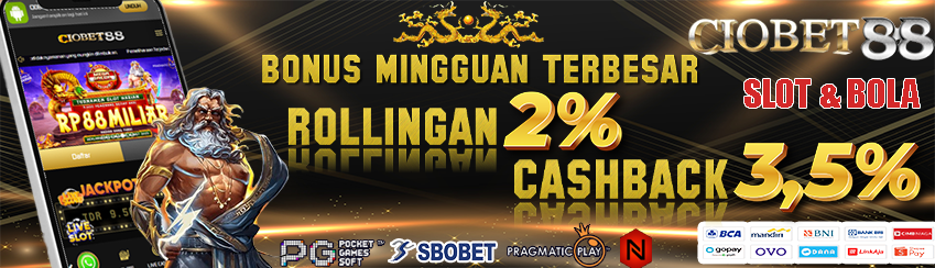 Bonus Rollingan 1.5 % dan Cashback 3.5 % mingguan Slot dan Bola 